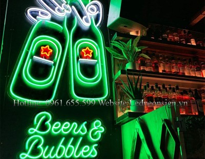 Thi công Neon Sign Led cho quán Bar Beer Club uy tín tại Hà Nội