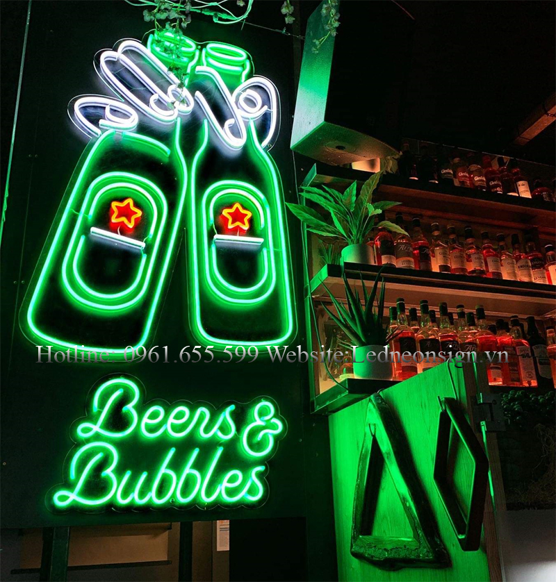 Thi công Neon Sign Led cho quán Bar Beer Club uy tín tại Hà Nội